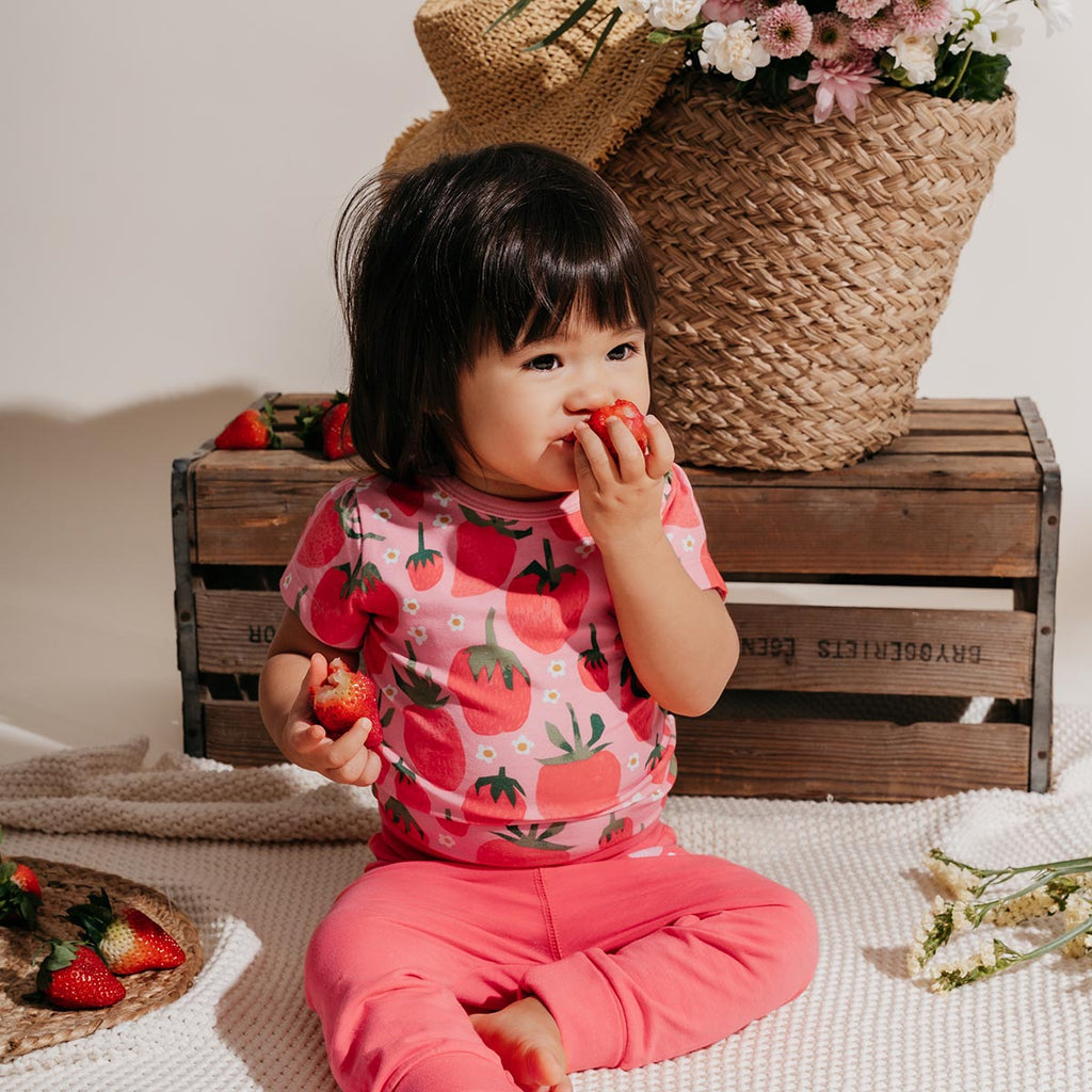 Fragola-body, lyhythihainen, roosa