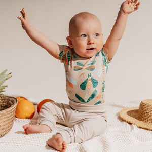 Öttiäiset-body, lyhythihainen, beige