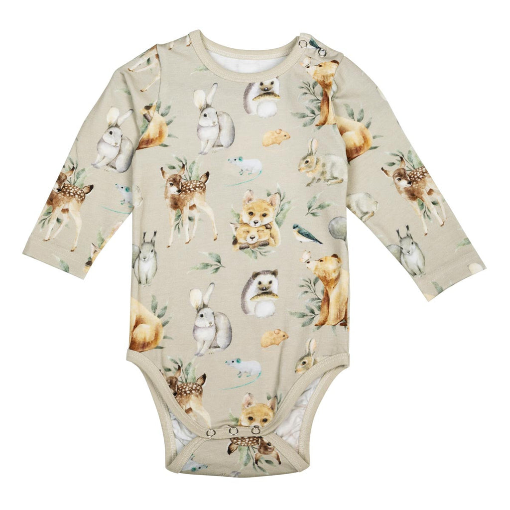 Metsäneläimet-body, beige