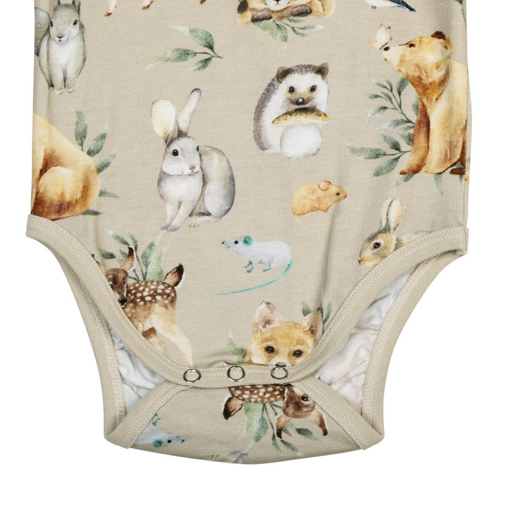 Metsäneläimet-body, beige