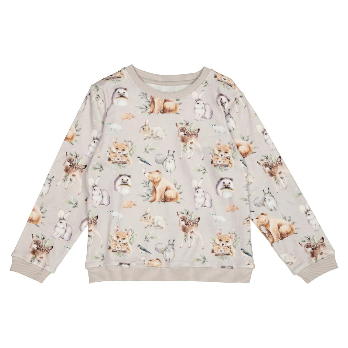 Metsäneläimet-veluuripaita, beige