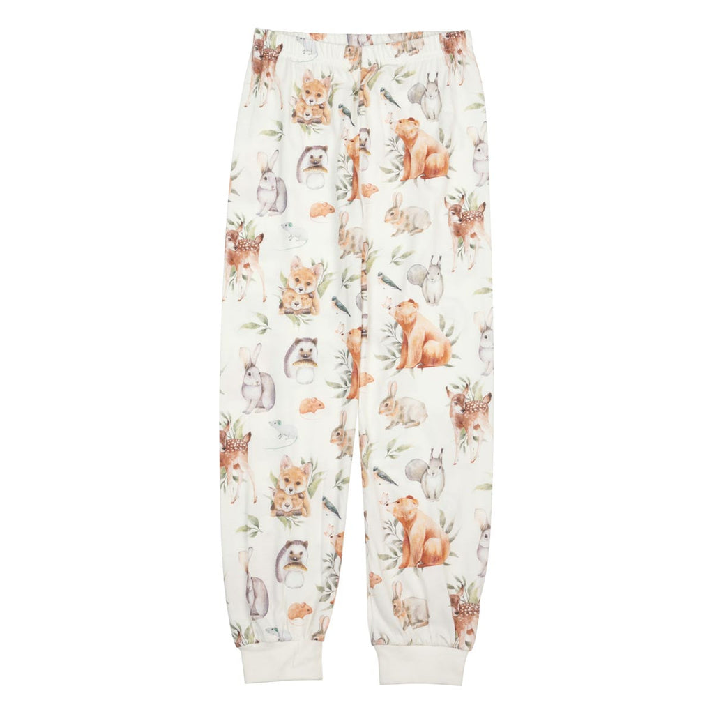 Metsäneläimet-pyjama, luonnonvalkoinen