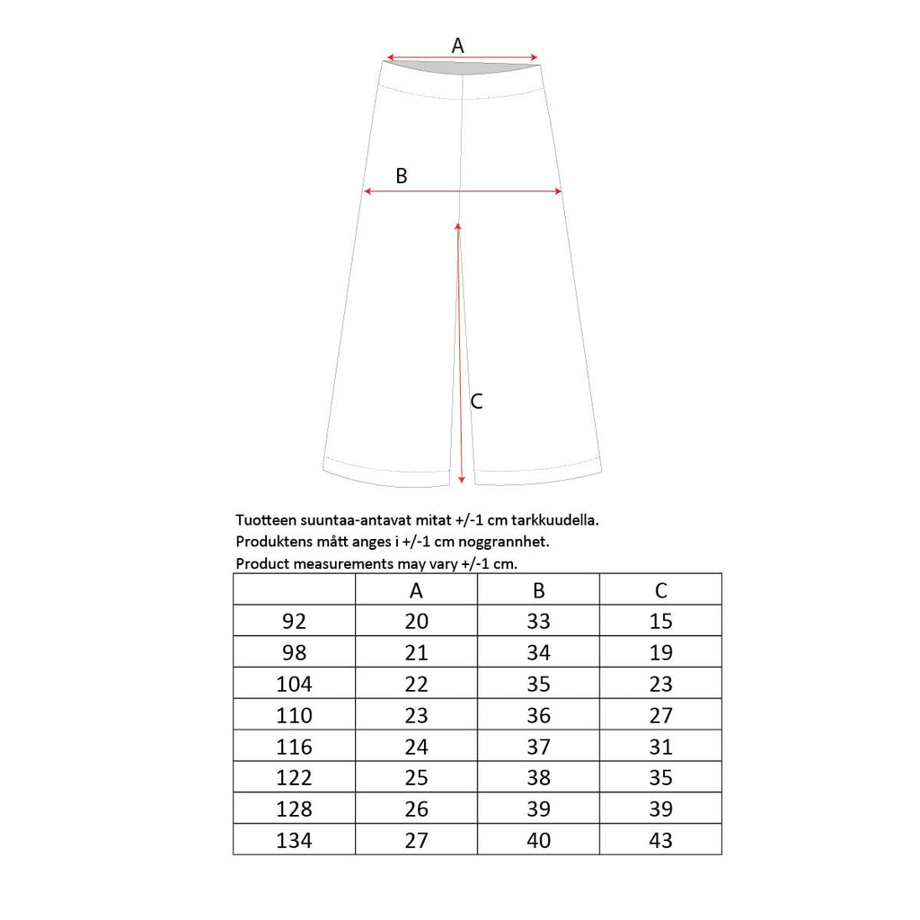 Venla-culottes-housut lapsille, pinkki